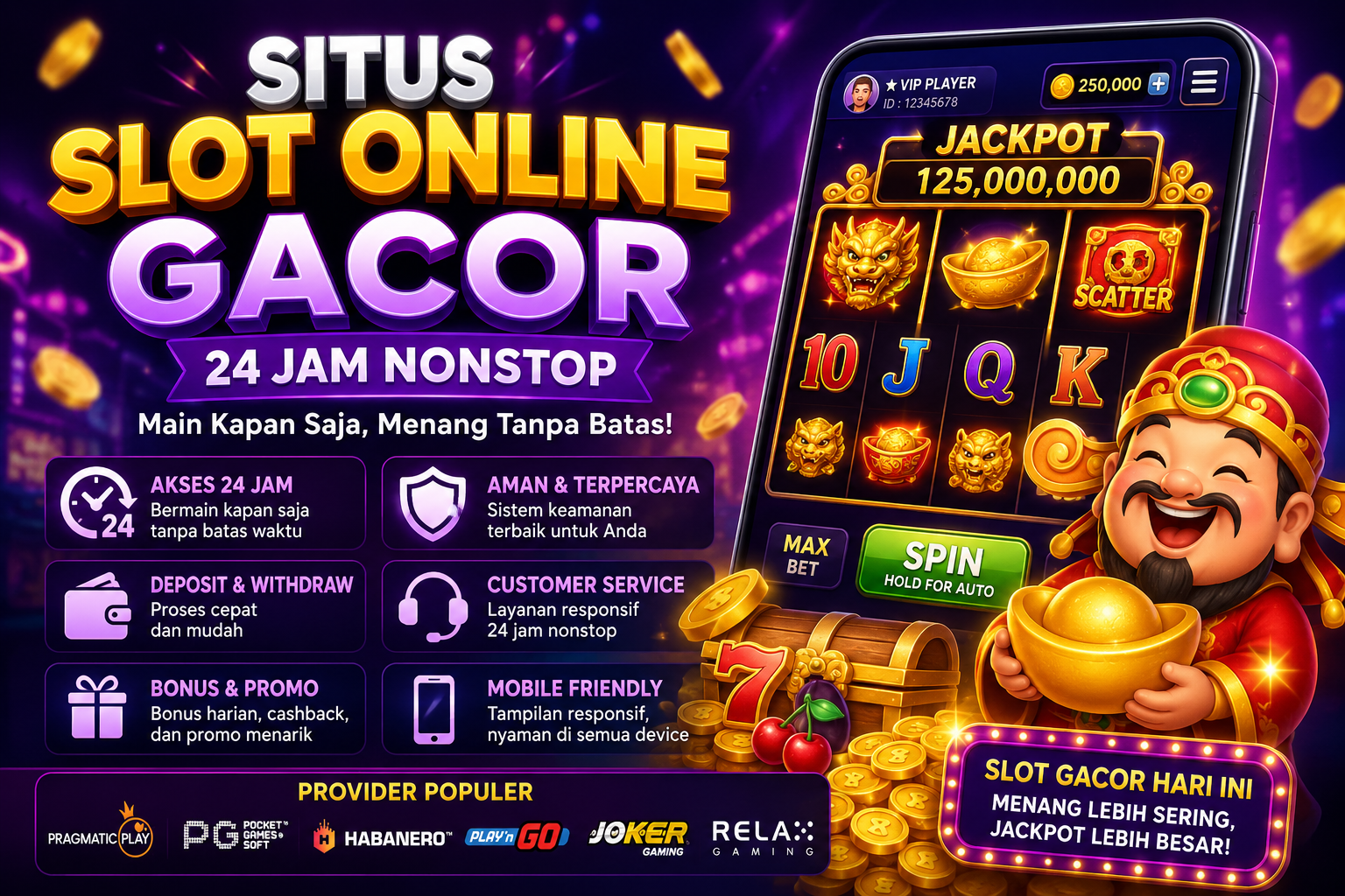 Situs Slot Online Gacor 24 Jam Nonstop Pilihan Banyak Pemain