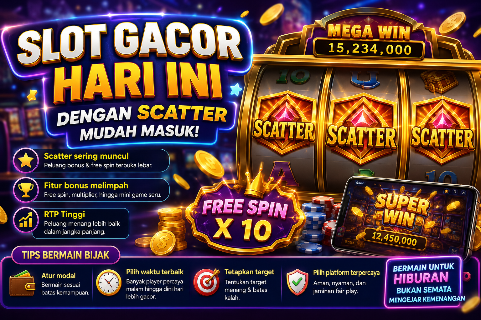 Slot Gacor Hari Ini dengan Scatter Mudah Masuk